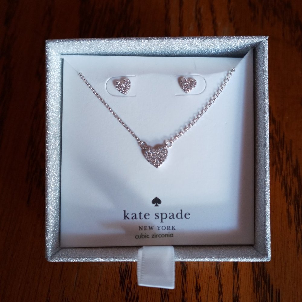 *Price Drop* Kate Spade Yours Truly Pave Studs And Mini Pendant Set